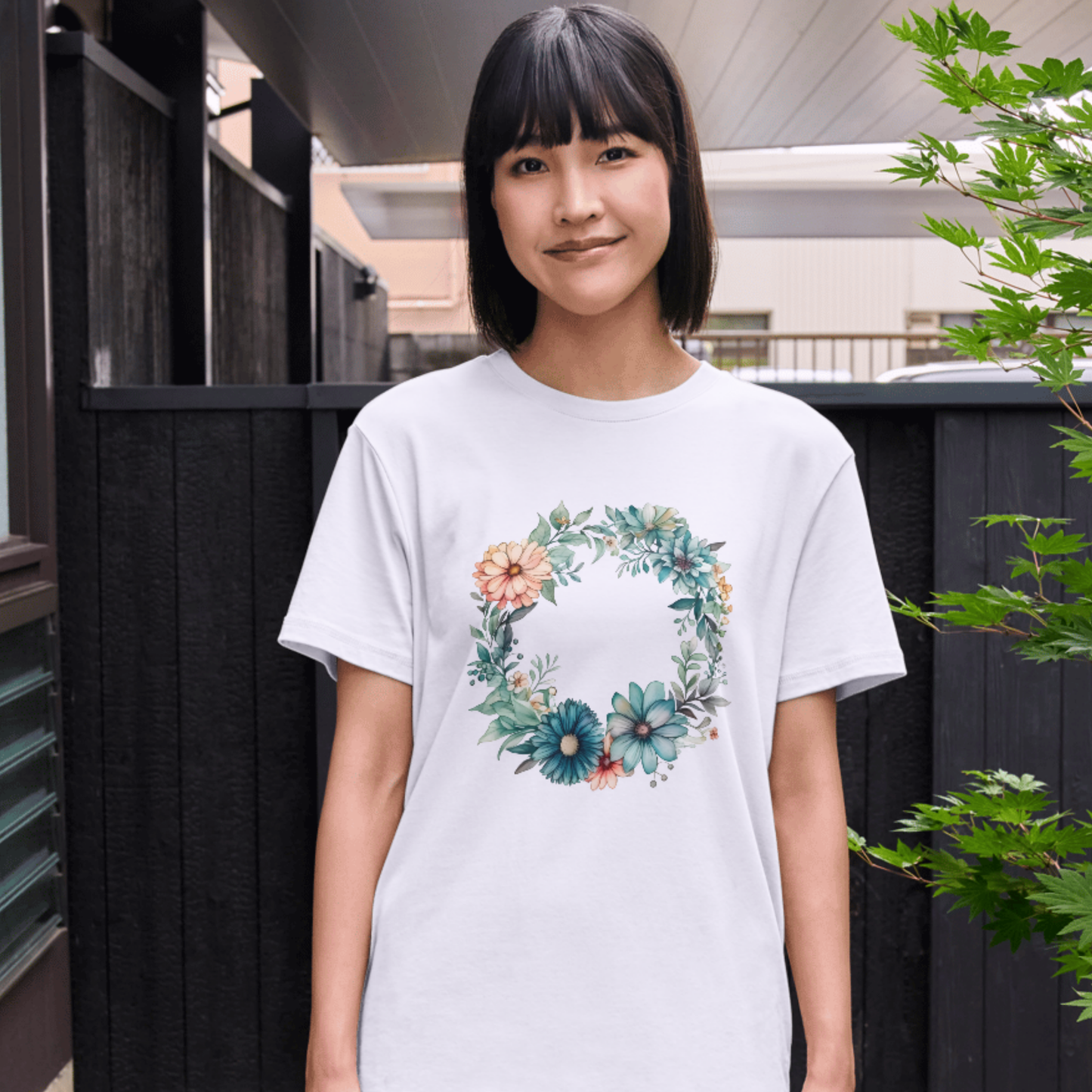 Flower Circle T-Shirt – Stylish Summer Printed T-shirt