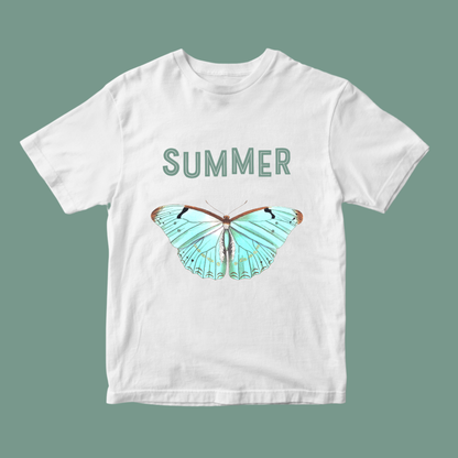 Butterfly Blue Summer T-Shirt